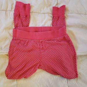 Pink and white polkadot thermal long underwear